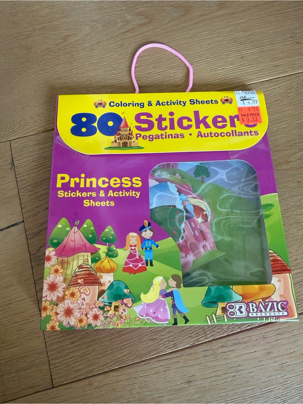 Princess Stickers & Activity Sheets - 80 Sticker Pack (Pink, Purple, Yellow)